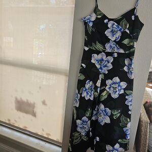 Floral Black and Blue Women's Dress
